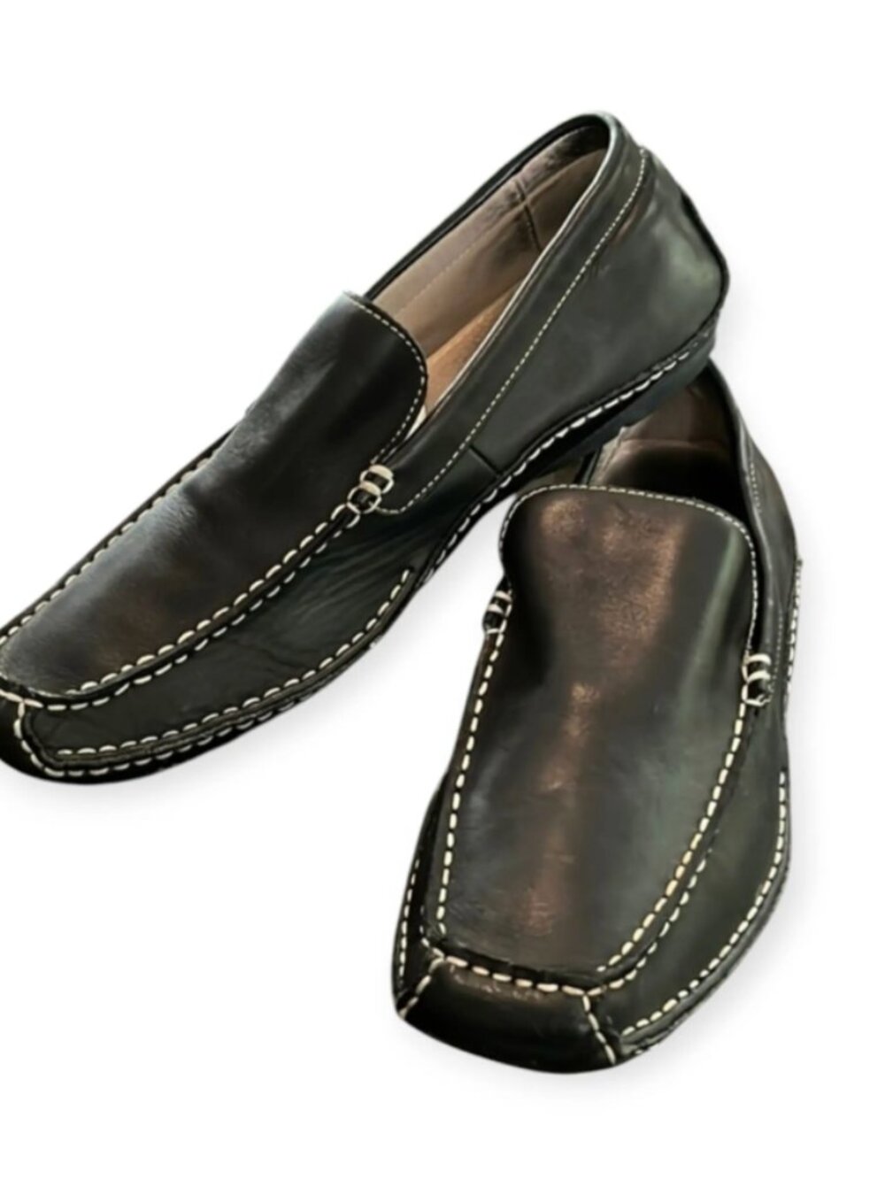 Like New Men's Black Leather Loafers size 11.5 - 12 - Picture 2 of 9